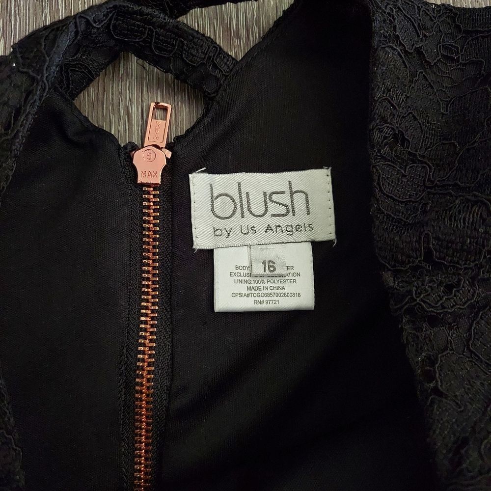 BLUSH by US ANGELS CECILIA FOIL LACE GIRLS DRESS - Picture 4 of 10